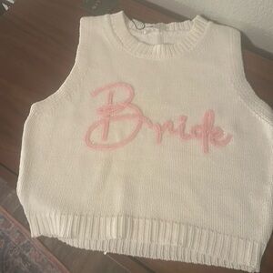 Cropped Sleeveless Barbie Bride Sweater